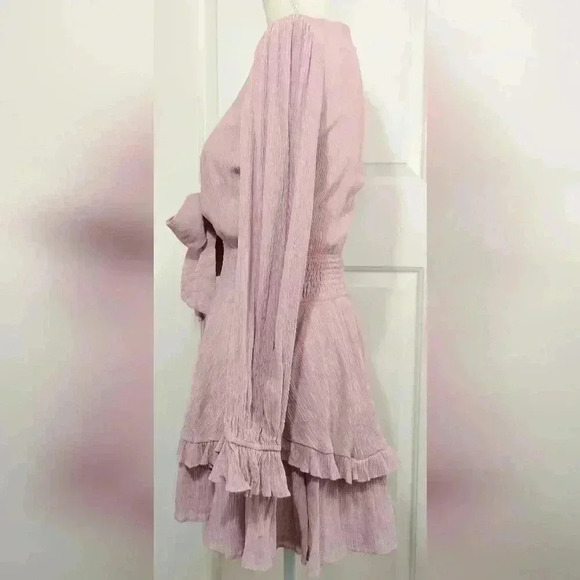 Etiquette Front Knot Mini Dress Long Sleeve size small - Picture 2 of 10